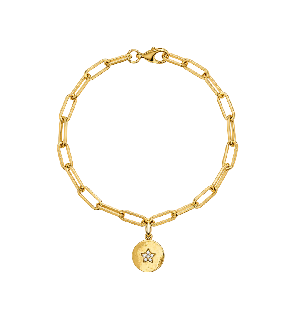 PULSERA ESLABÓN ESTRELLA 16CM ORO