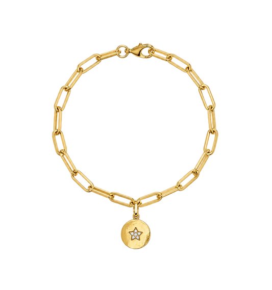 PULSERA ESLABÓN ESTRELLA 16CM ORO