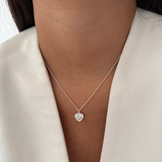 COLLAR LITTLE HEART 40CM PLATA