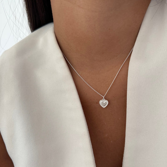 COLLAR LITTLE HEART 40CM PLATA
