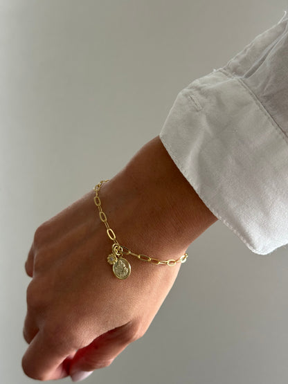 PULSERA NUESTRA SEÑORA DEL CARMEN 16CM  ORO