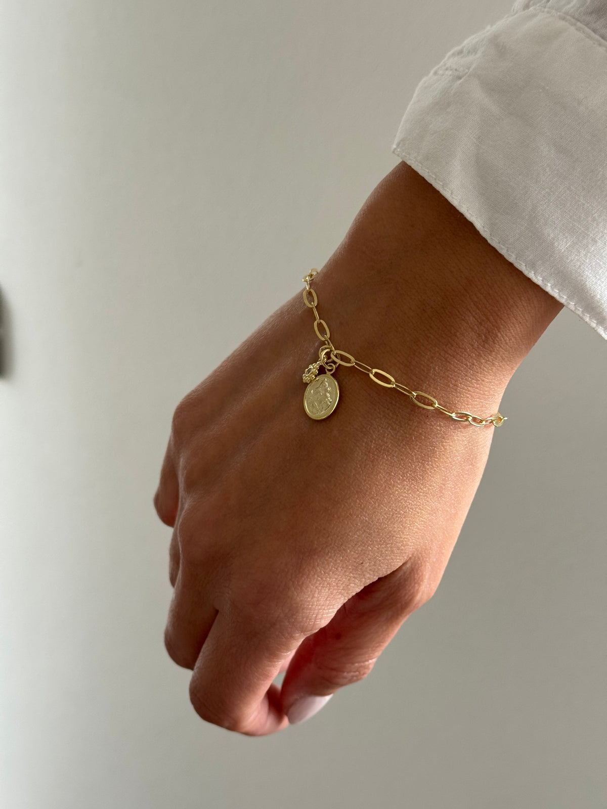 PULSERA NUESTRA SEÑORA DEL CARMEN 16CM  ORO
