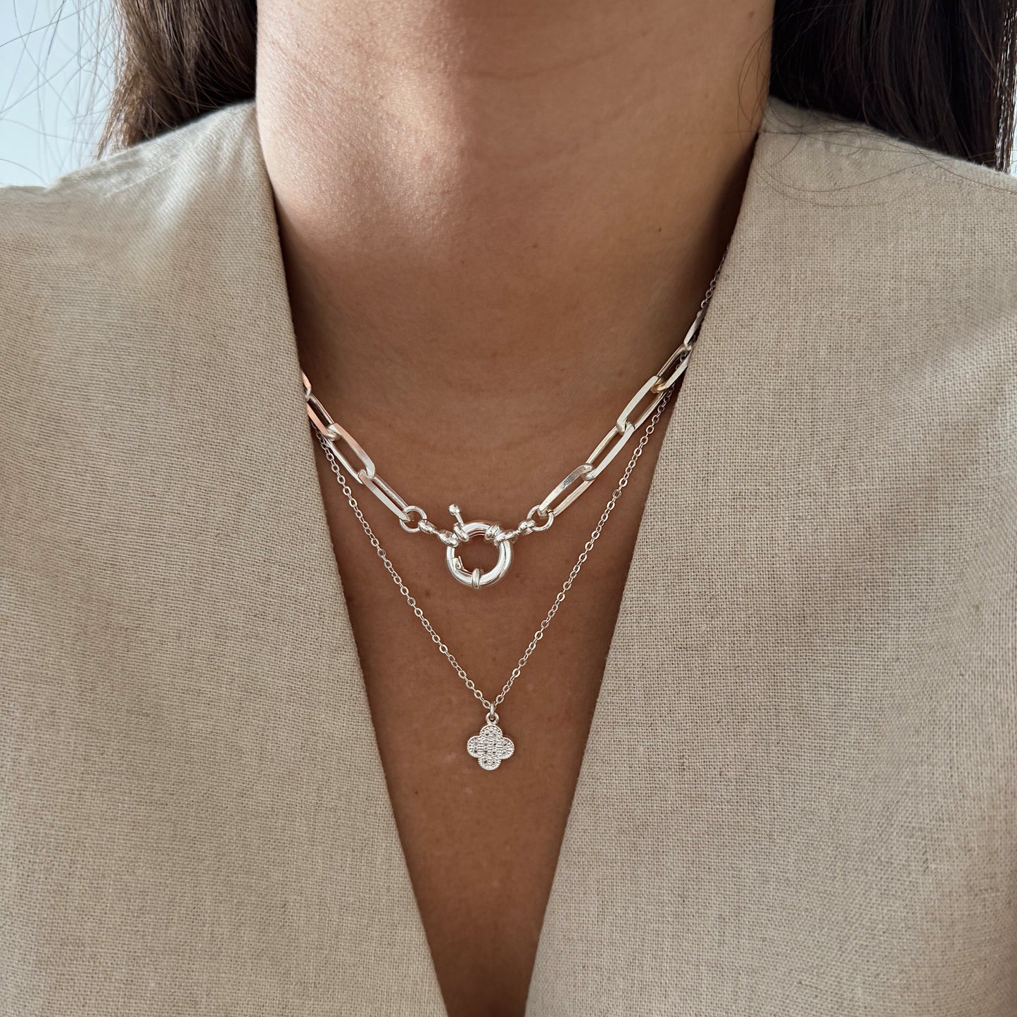 CADENA MARTA 40CM PLATA