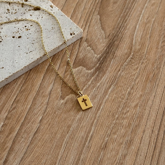 COLLAR MINI CRUZ 45CM ORO