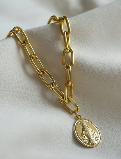 COLLAR VIRGEN DE LOS MILAGROS 45CM ORO