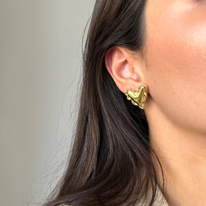 AROS CORAZÓN 20MM ORO