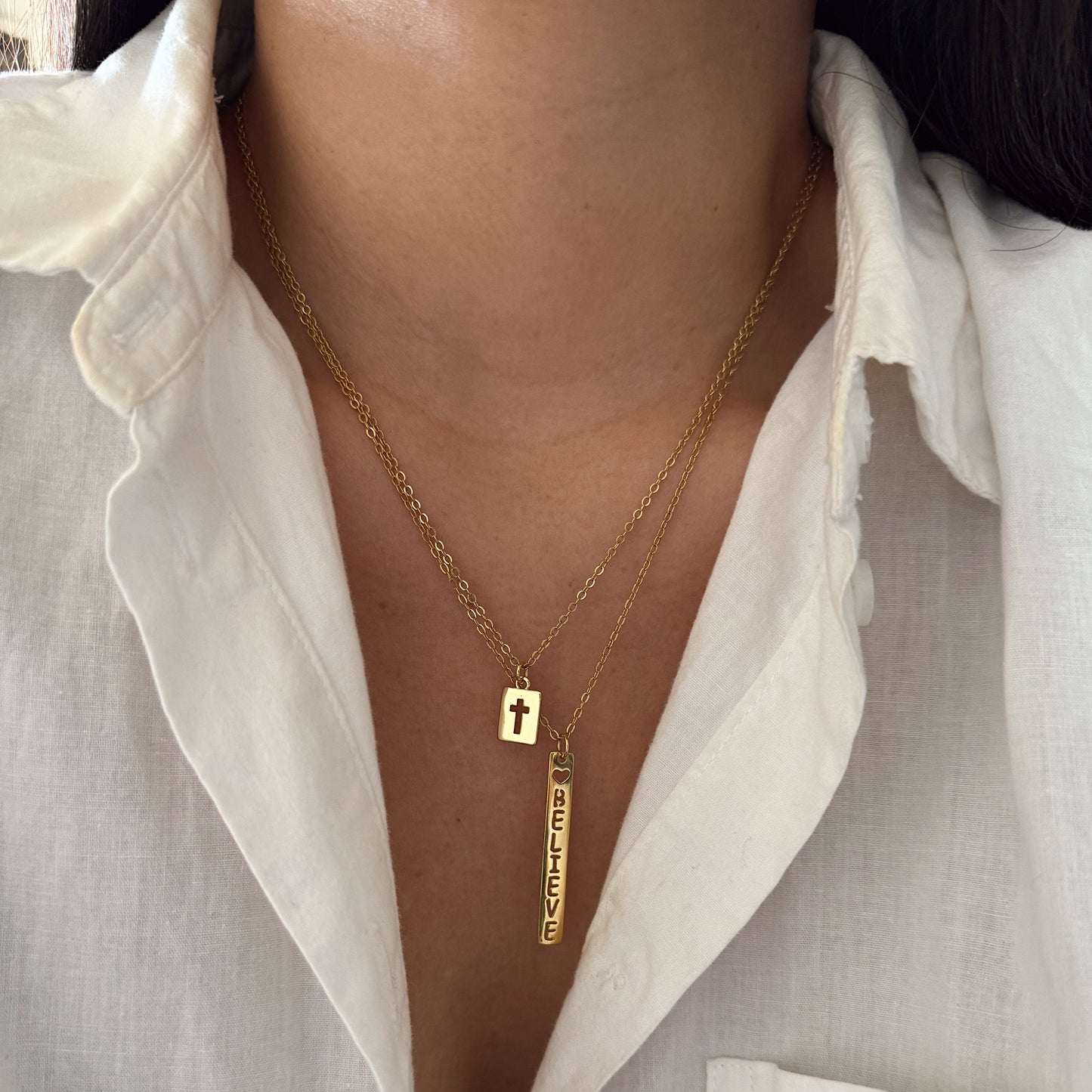 COLLAR MINI CRUZ 45CM ORO