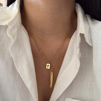 COLLAR MINI CRUZ 45CM ORO