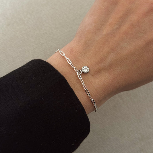 PULSERA PUNTO DE LUZ PLATA