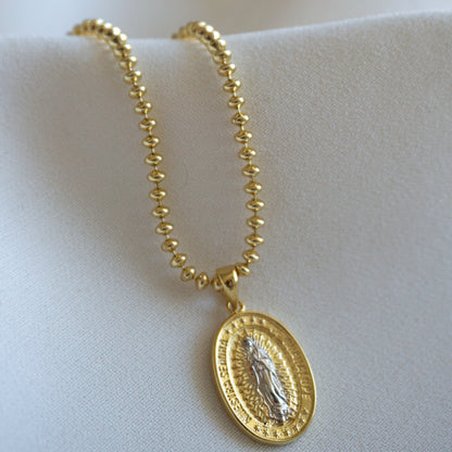 COLLAR VIRGEN DE GUADALUPE 45CM ORO