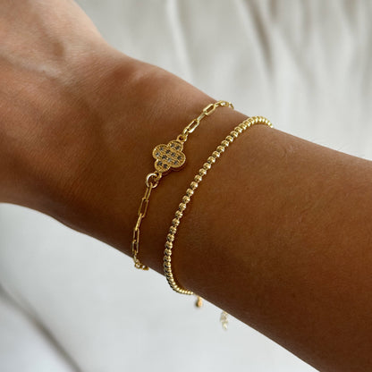 PULSERA MINI TRÉBOL ORO