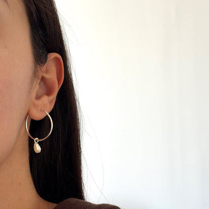 ARGOLLAS GRANDES CON PERLAS PLATA