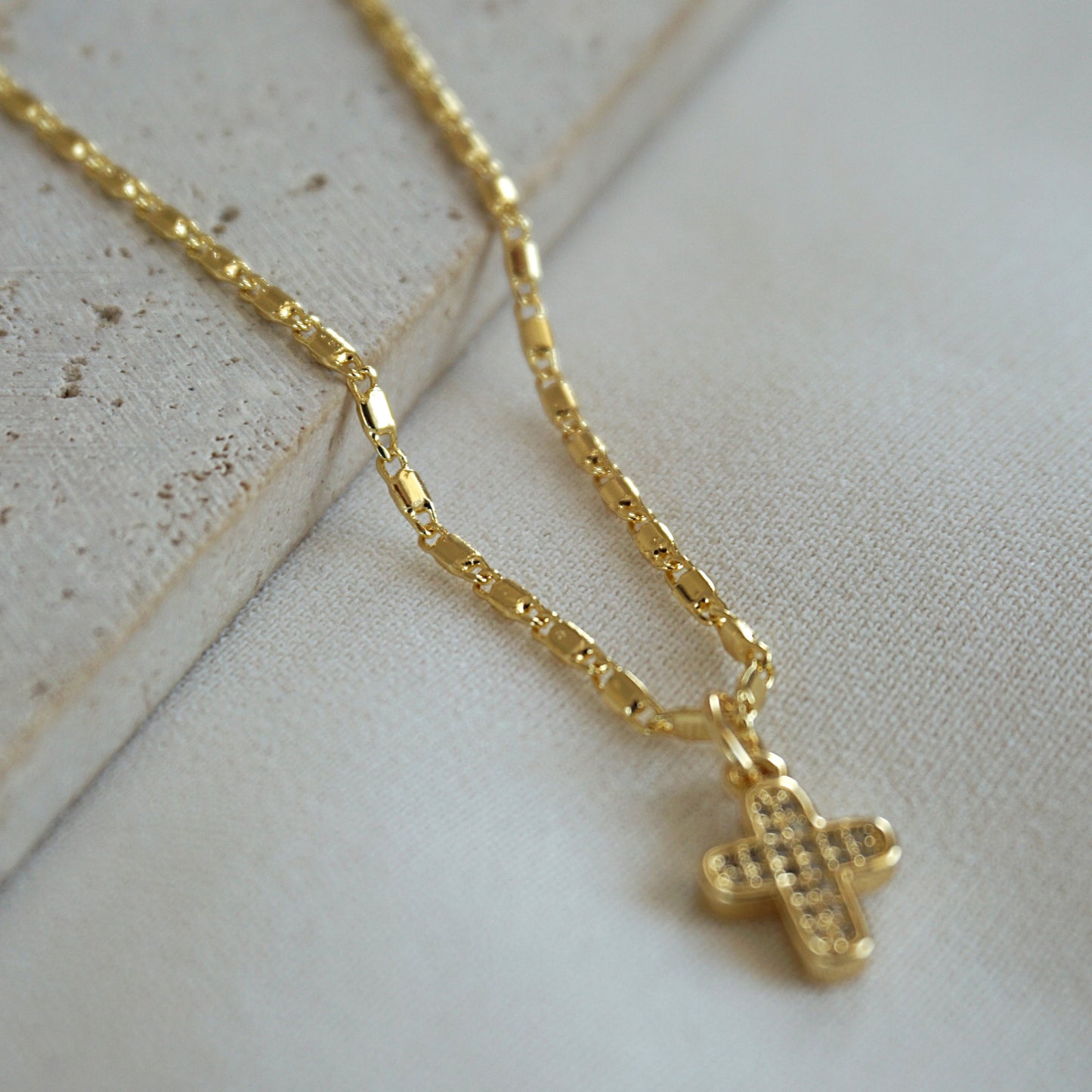 COLLAR MINI CRUZ 45CM ORO