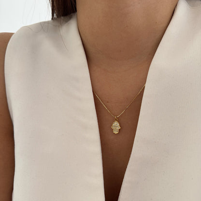 COLLAR MANO DE FÁTIMA 45CM ORO