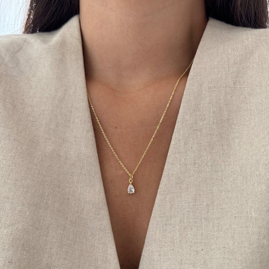 COLLAR PUNTO DE LUZ GOTA 45CM ORO