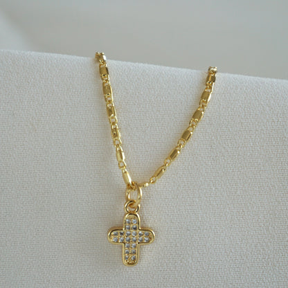 COLLAR MINI CRUZ 45CM ORO