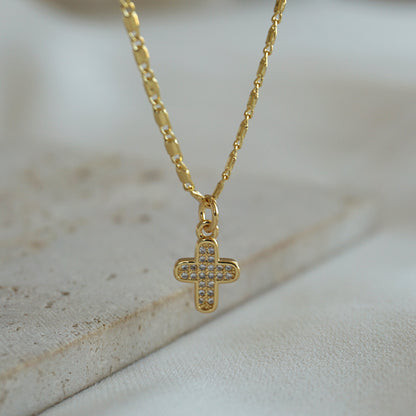 COLLAR MINI CRUZ 45CM ORO