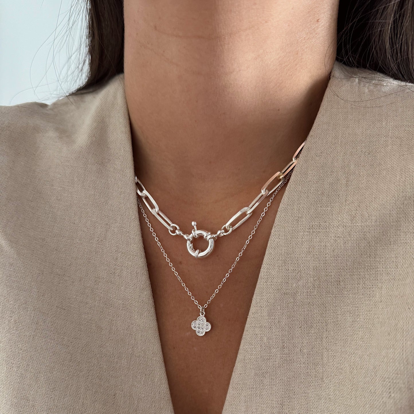 CADENA MARTA 40CM PLATA