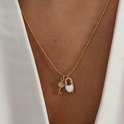 COLLAR CORAZÓN CANDADO 45CM