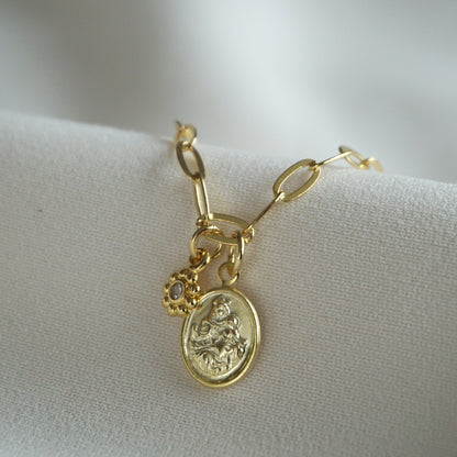 PULSERA NUESTRA SEÑORA DEL CARMEN 16CM  ORO