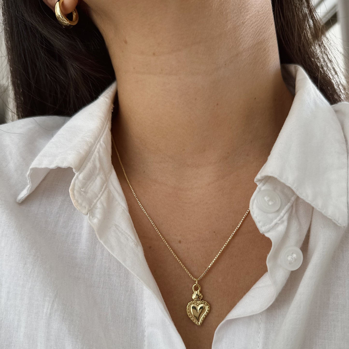COLLAR CORAZÓN ANUSKA 45CM ORO