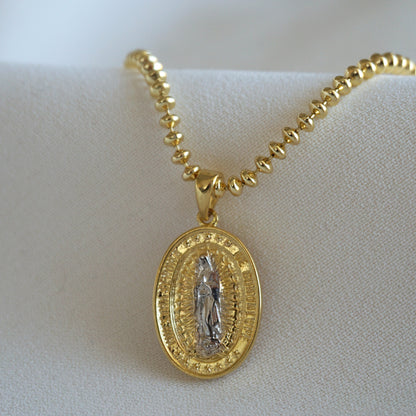 COLLAR VIRGEN DE GUADALUPE 45CM ORO