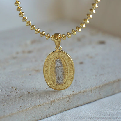 COLLAR VIRGEN DE GUADALUPE 45CM ORO