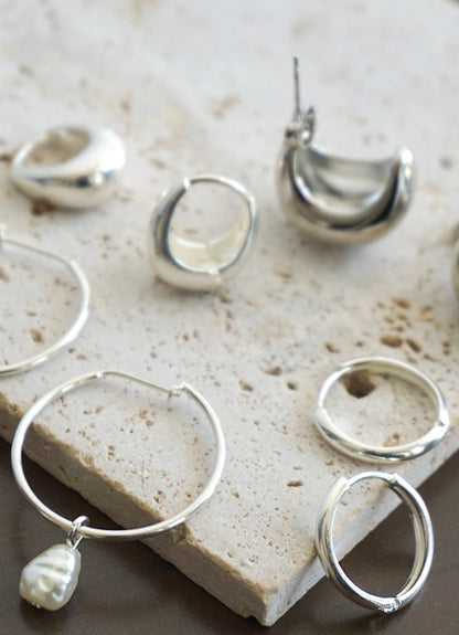 ARGOLLAS GRANDES CON PERLAS PLATA