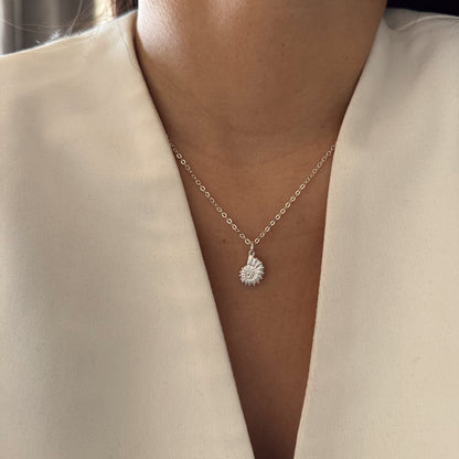 COLLAR CARACOL DE MAR 40CM PLATA