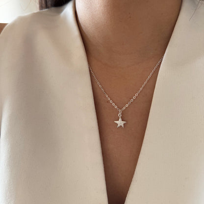 COLLAR ESTRELLA DE MAR 40CM PLATA