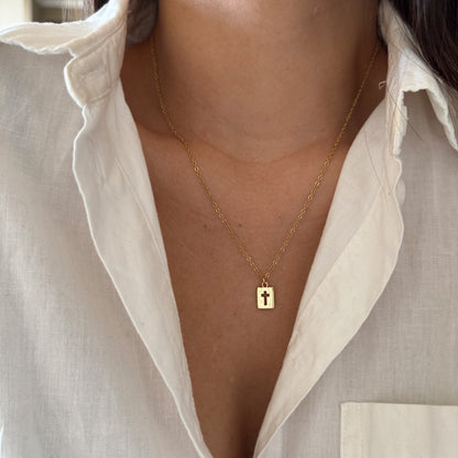 COLLAR MINI CRUZ 45CM ORO