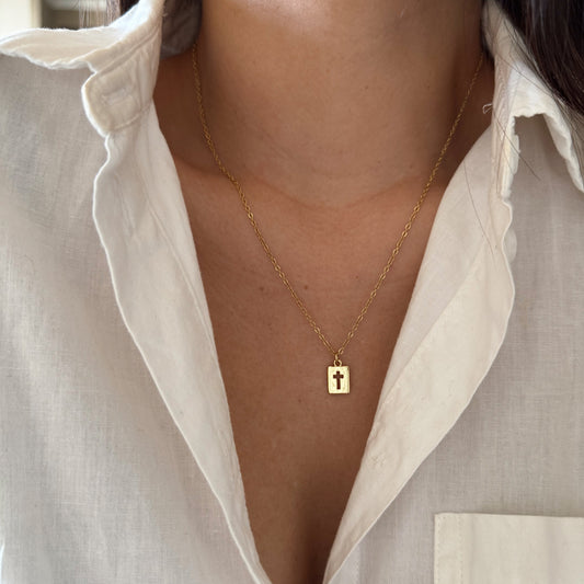 COLLAR MINI CRUZ 45CM ORO