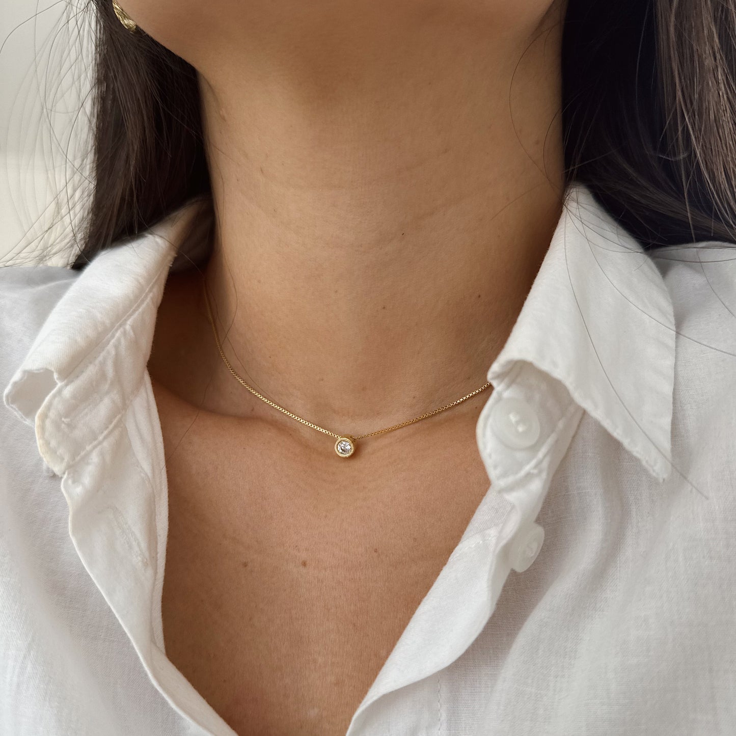 COLLAR PUNTO DE LUZ 45CM ORO