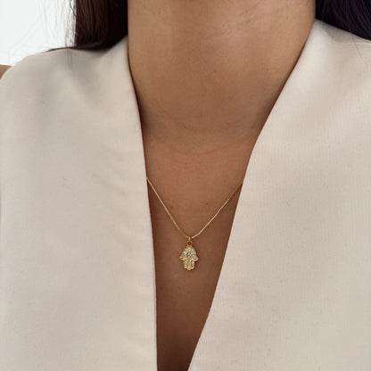 COLLAR MANO DE FÁTIMA 45CM ORO