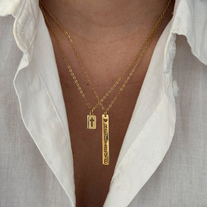 COLLAR MINI CRUZ 45CM ORO