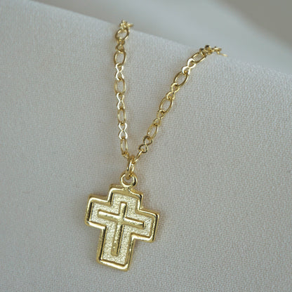 COLLAR CRUZ MEDIANA 45CM ORO