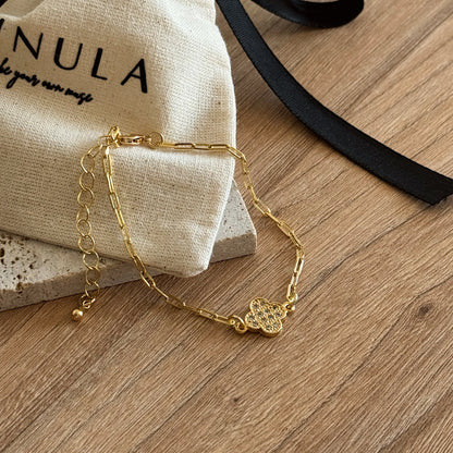 PULSERA MINI TRÉBOL ORO
