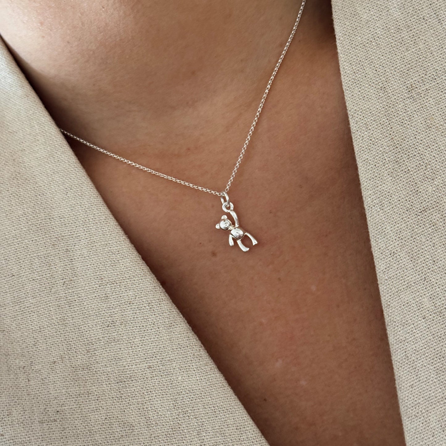 COLLAR TEDDY 40CM PLATA