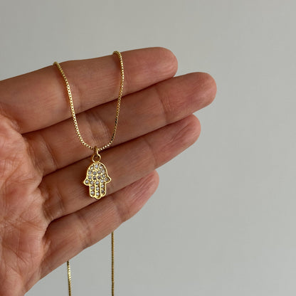 COLLAR MANO DE FÁTIMA 45CM ORO