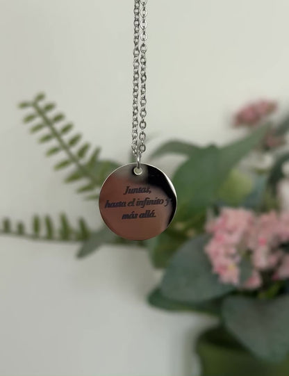 COLLAR MEDALLA GRABADO PLATA 20MM
